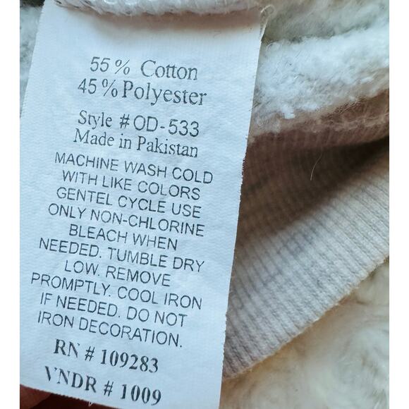 Ocean Drive Chincoteague Virginia Summer Oatmeal Oversized Full Zip Hoodie Large - Picture 7 of 7